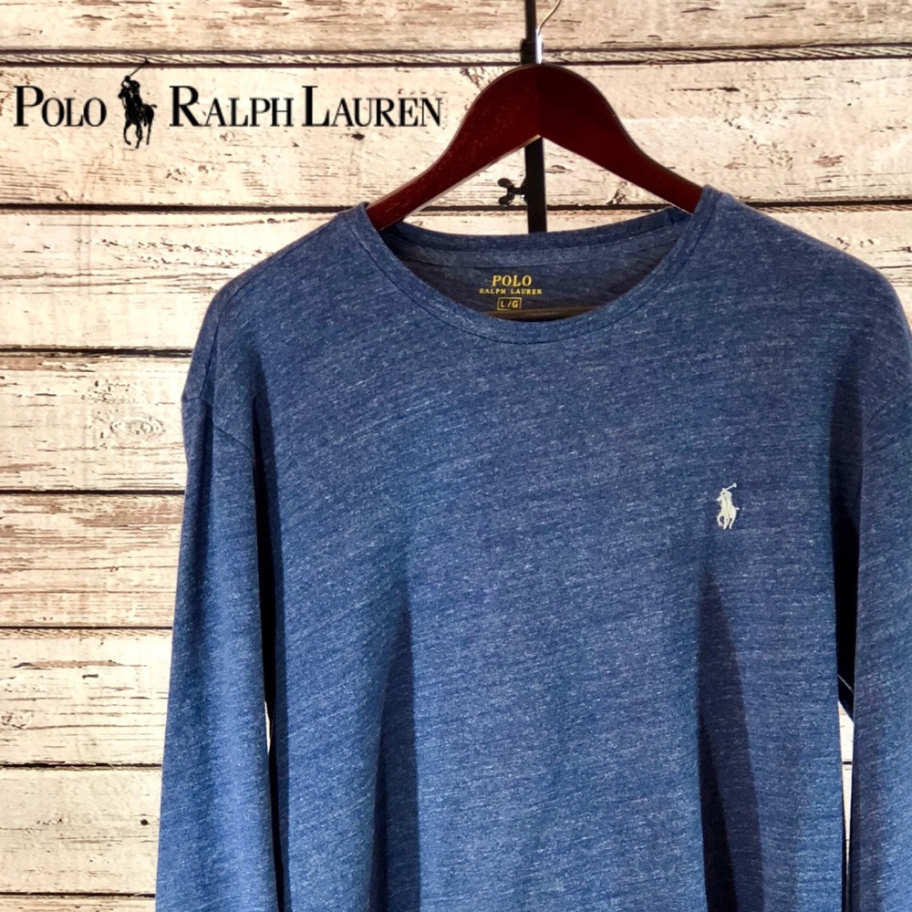 🐴 POLO Ralph Lauren Blue Marble Long Sleeve Shirt